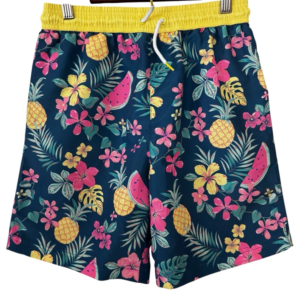 Tommy Bahama Boys Tropical Fruit and Floral Swim Trunks - Size 14
